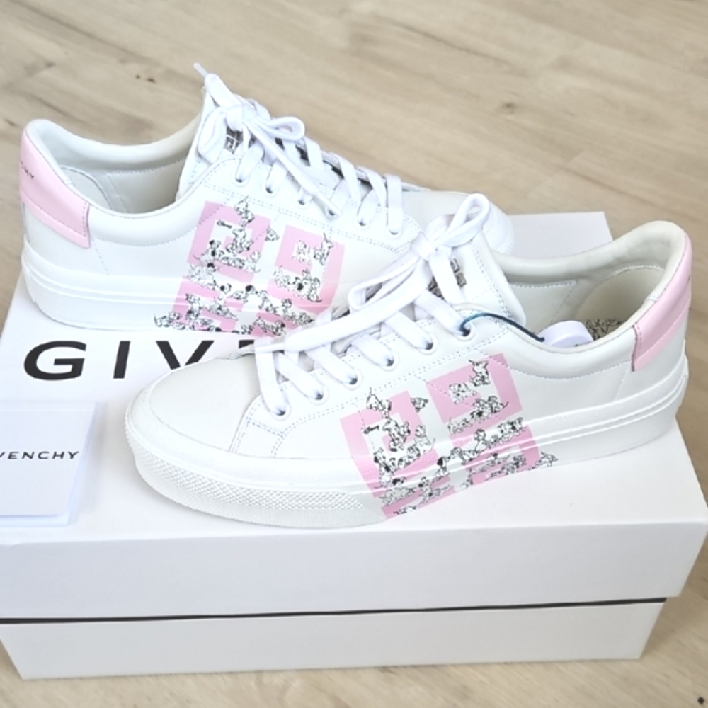 NWT Givenchy Disney Dalmation Shoes White Pink Sneakers Luxury Designer Sneakers